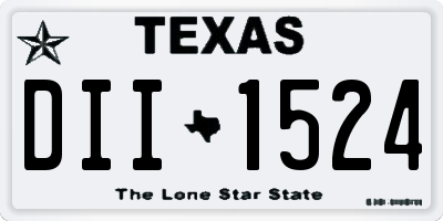 TX license plate DII1524