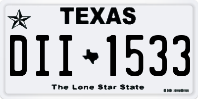 TX license plate DII1533