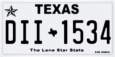 TX license plate DII1534