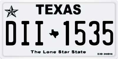 TX license plate DII1535