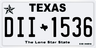 TX license plate DII1536