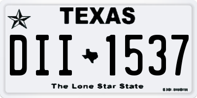 TX license plate DII1537