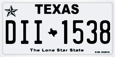 TX license plate DII1538