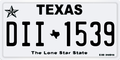 TX license plate DII1539