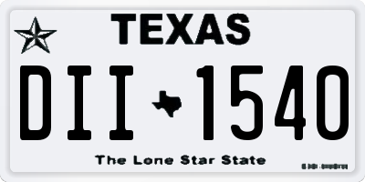 TX license plate DII1540