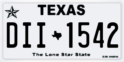 TX license plate DII1542