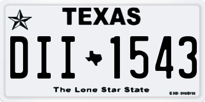 TX license plate DII1543