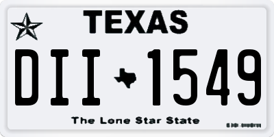 TX license plate DII1549