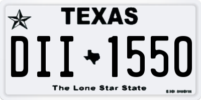 TX license plate DII1550