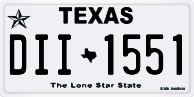 TX license plate DII1551