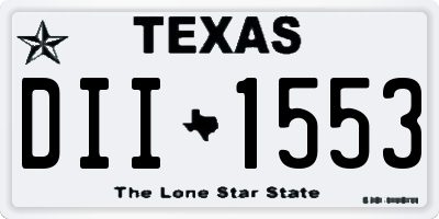 TX license plate DII1553