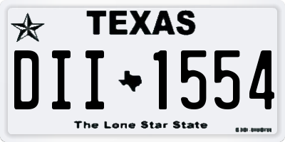 TX license plate DII1554