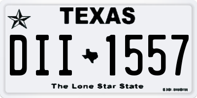 TX license plate DII1557