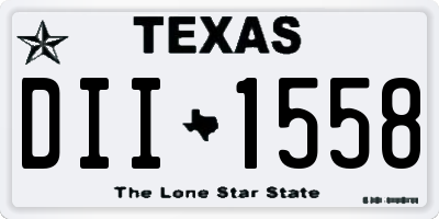 TX license plate DII1558