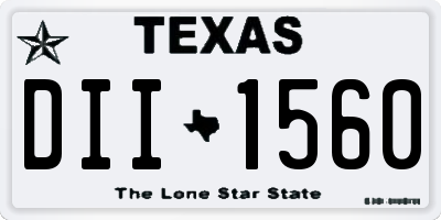 TX license plate DII1560