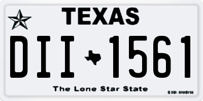 TX license plate DII1561