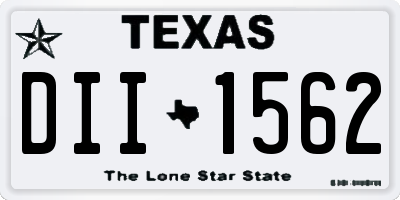 TX license plate DII1562