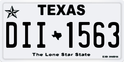 TX license plate DII1563