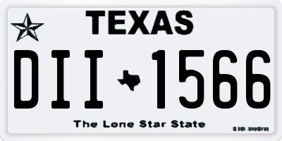 TX license plate DII1566