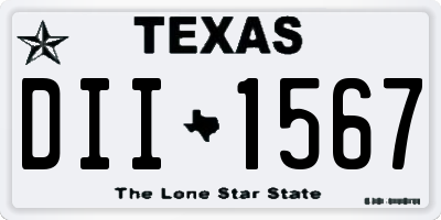 TX license plate DII1567