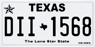 TX license plate DII1568