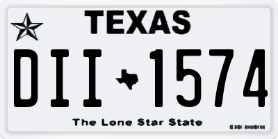 TX license plate DII1574