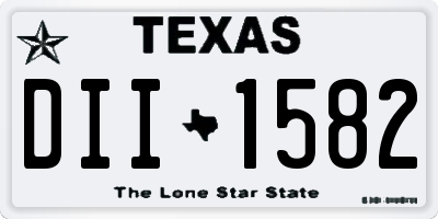 TX license plate DII1582