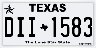 TX license plate DII1583