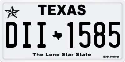 TX license plate DII1585