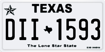 TX license plate DII1593