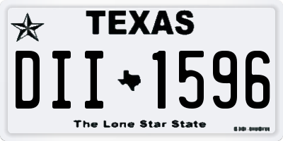 TX license plate DII1596