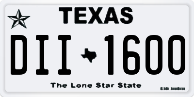 TX license plate DII1600