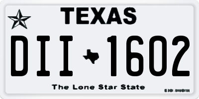 TX license plate DII1602