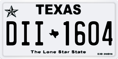 TX license plate DII1604