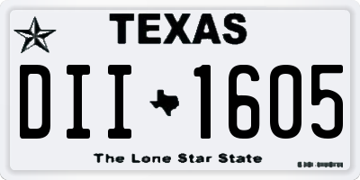 TX license plate DII1605