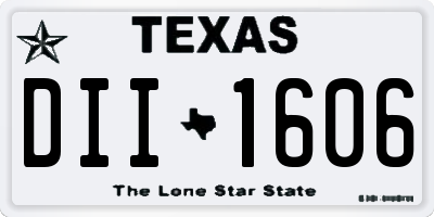 TX license plate DII1606