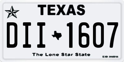 TX license plate DII1607