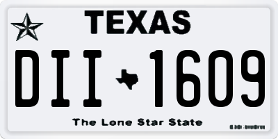 TX license plate DII1609