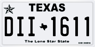 TX license plate DII1611