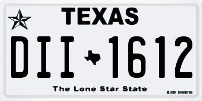 TX license plate DII1612