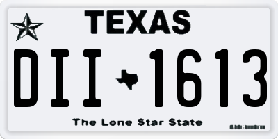 TX license plate DII1613