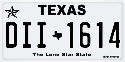 TX license plate DII1614