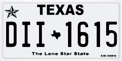 TX license plate DII1615