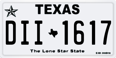 TX license plate DII1617