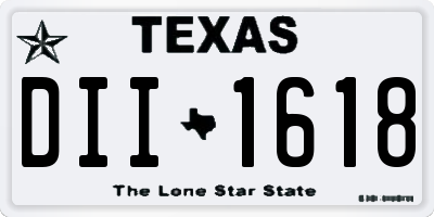 TX license plate DII1618