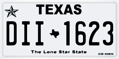 TX license plate DII1623