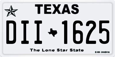 TX license plate DII1625