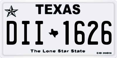 TX license plate DII1626