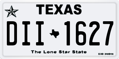 TX license plate DII1627