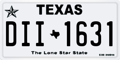 TX license plate DII1631